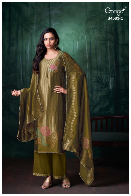 Ganga rostha 4583 wholesale ganpati dress materials online shopping india
